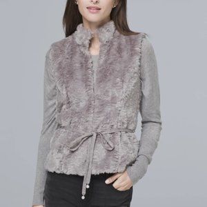 White House Black Market Faux Fur Vest XS